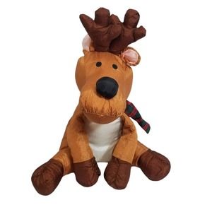 Vintage 1993 Gibson Greetings Reindeer Parachute 12" Plush Stuffed Animal